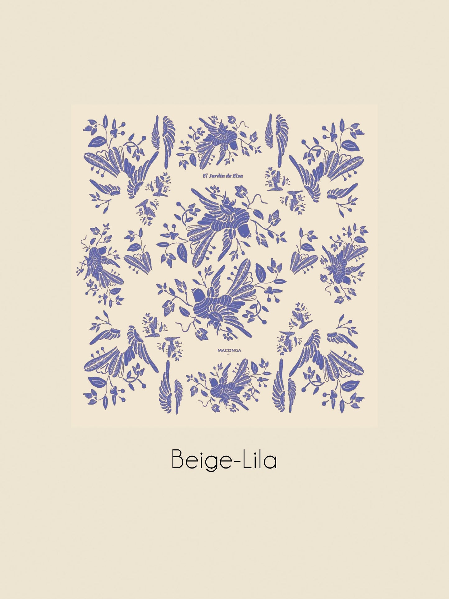 Pañuelo Pájaros Elsa Lila-Beige