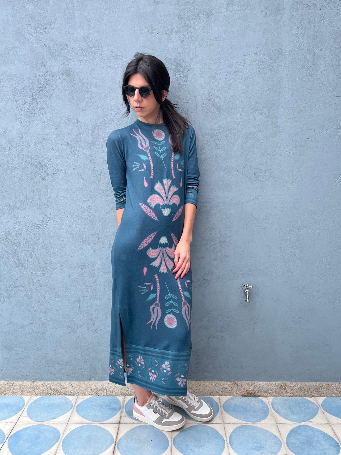Vestido Jardín Azul