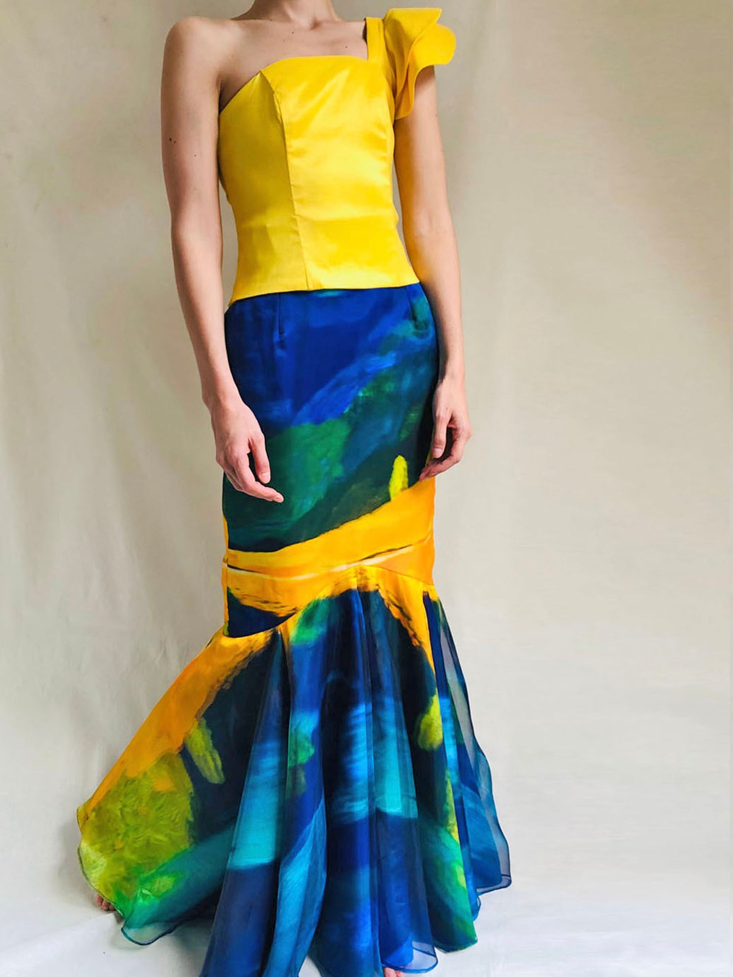 Falda Sirena y Top Arandela Estampado Arból