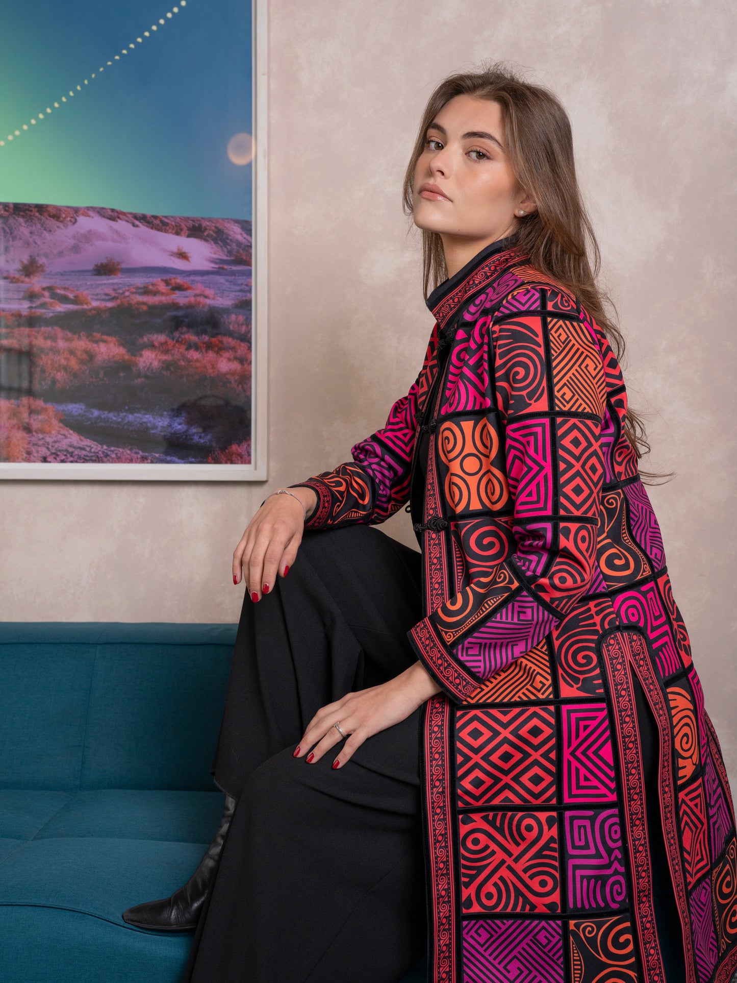 Chaqueta Mitú Larga Rojos