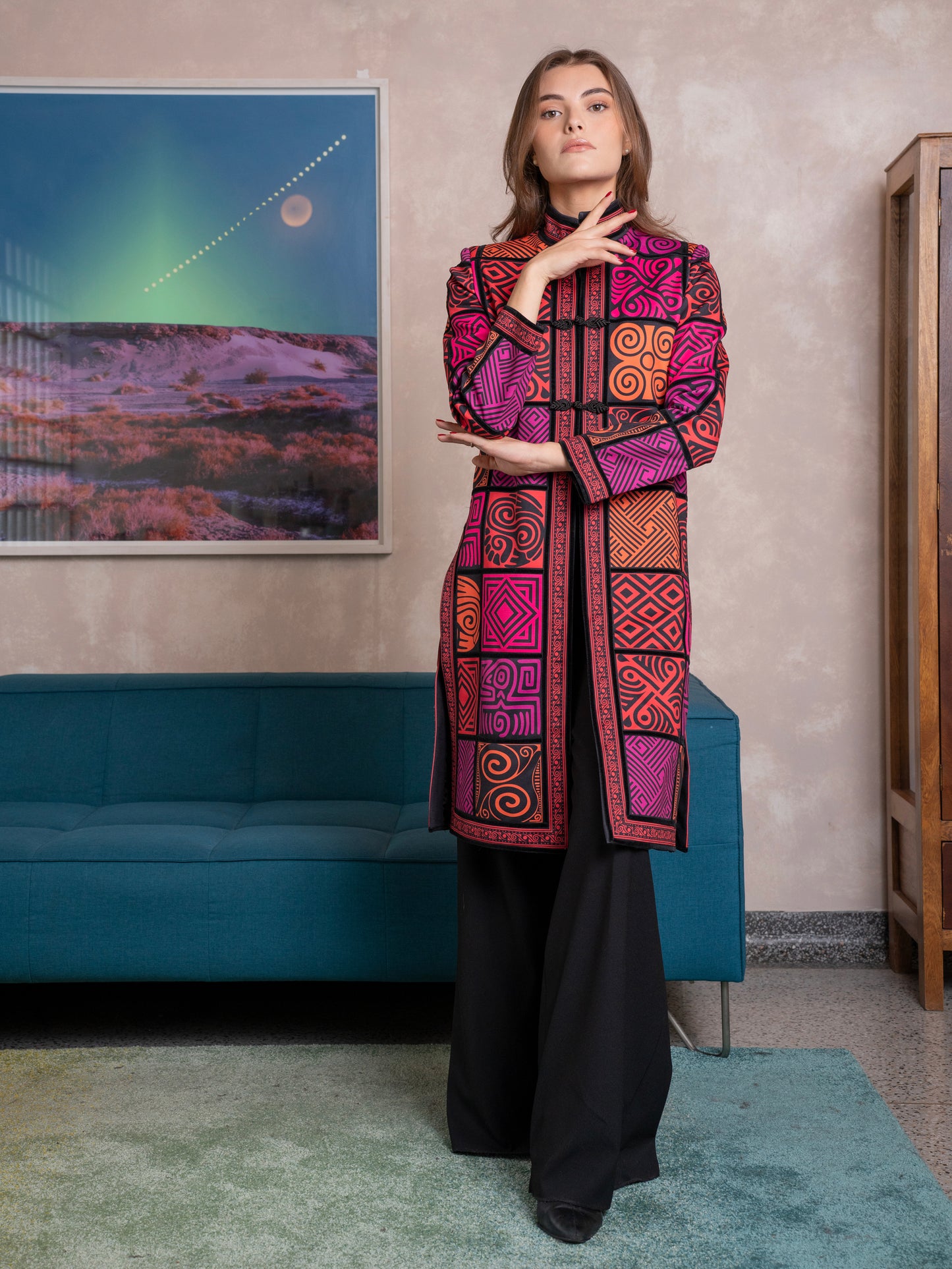 Chaqueta Mitú Larga Rojos