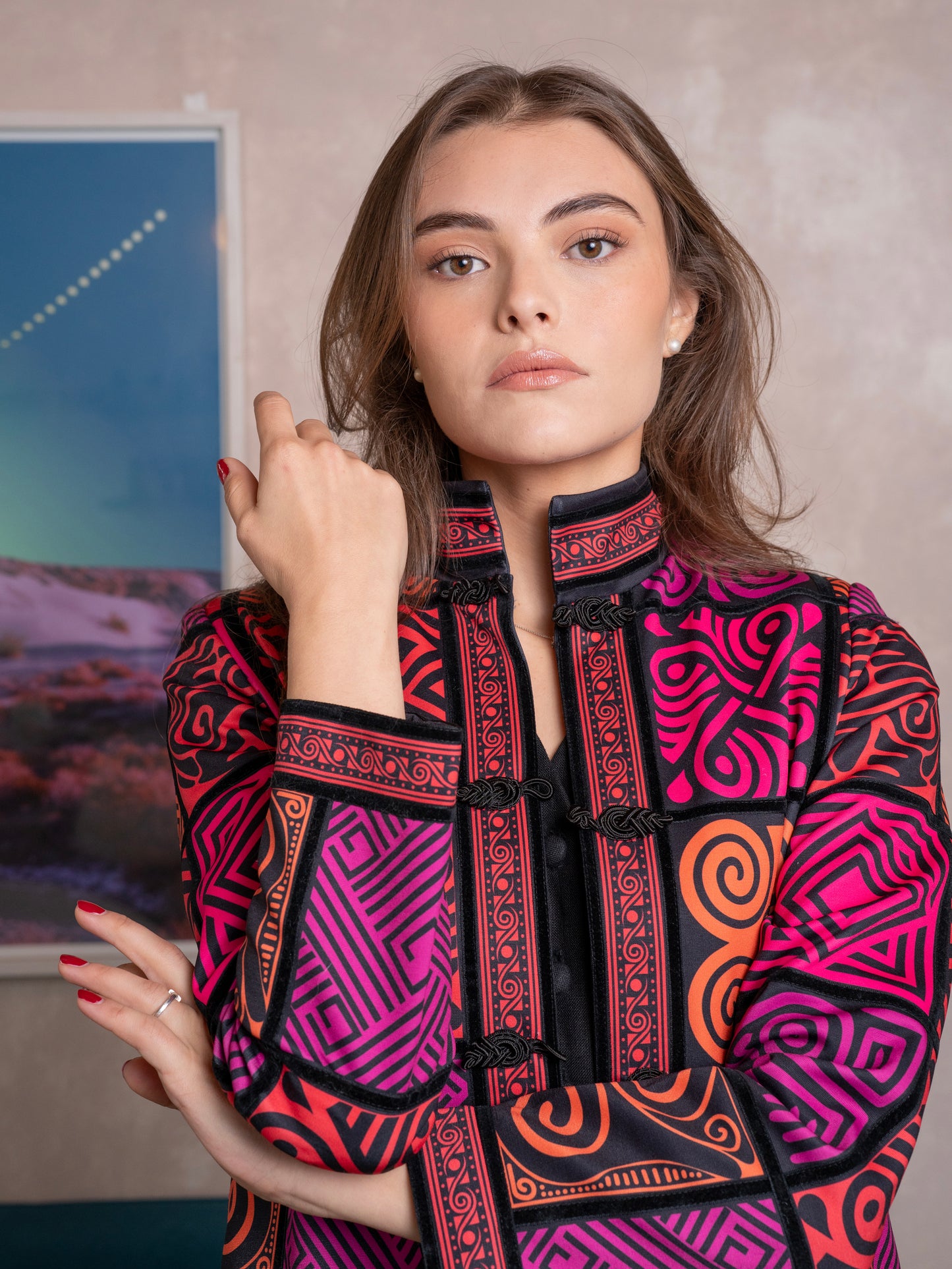 Chaqueta Mitú Larga Rojos