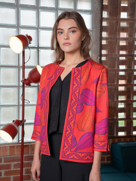 Chaqueta Eva Hojas Rojas