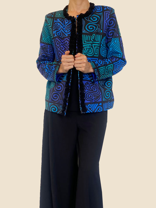 Chaqueta Mitú Corta Azules con Arandela