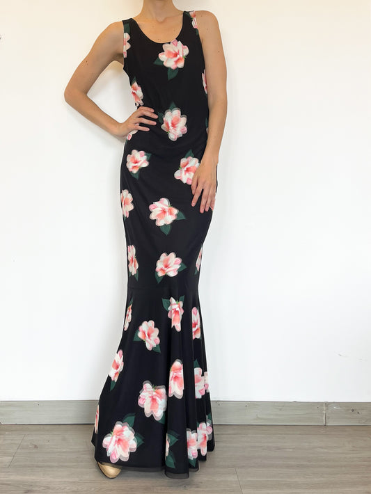 Vestido Carlota en Magnolias Estampado 3D