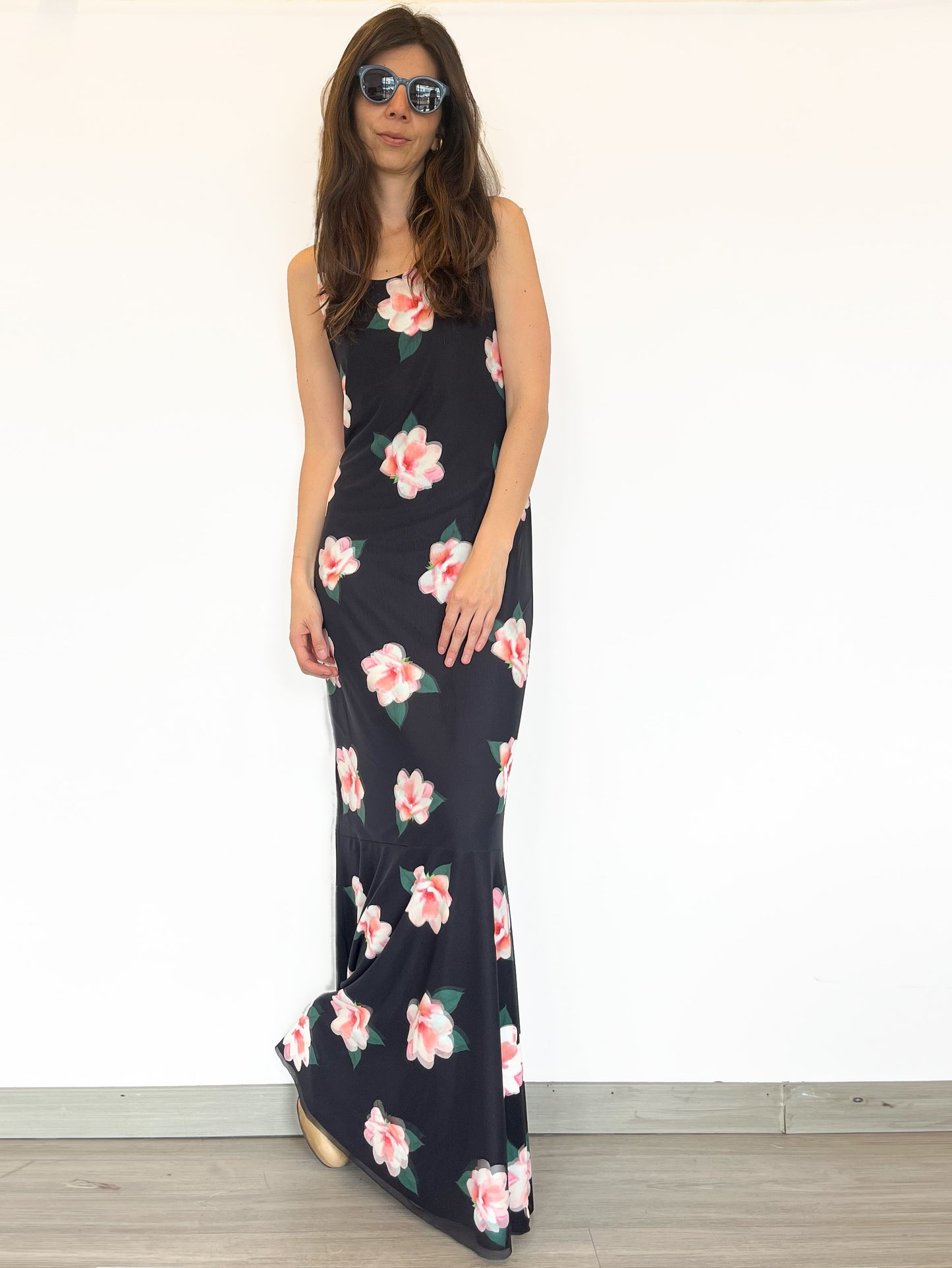 Vestido Carlota en Magnolias Estampado 3D