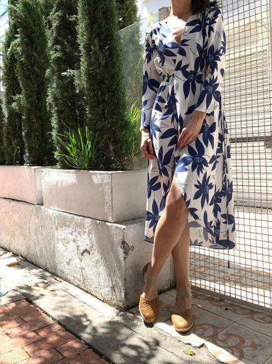 Vestido Kyoto Azul/Blanco. Best-seller